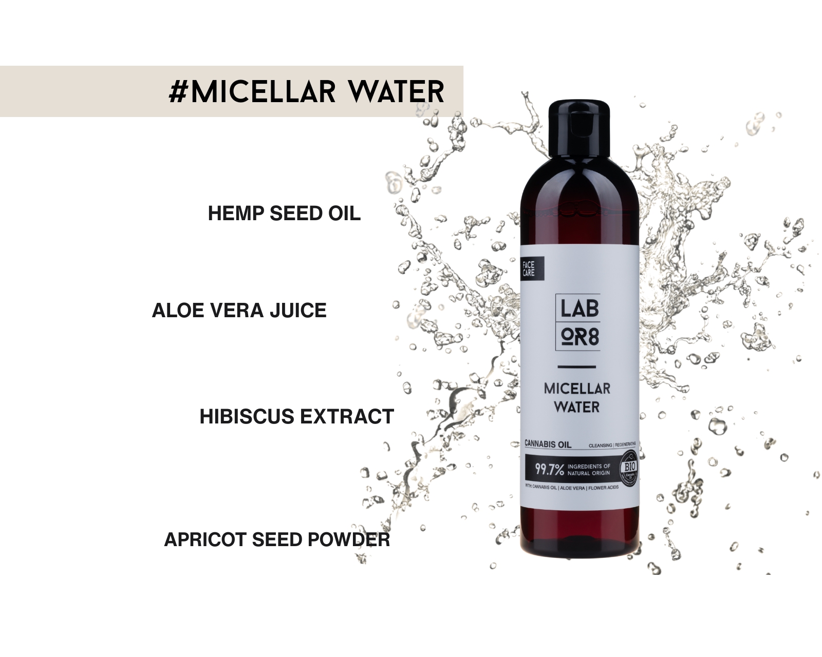 LABOR8 LABOR8 Hemp Micellar Water 300 мл - Подаръчен Комплект 2