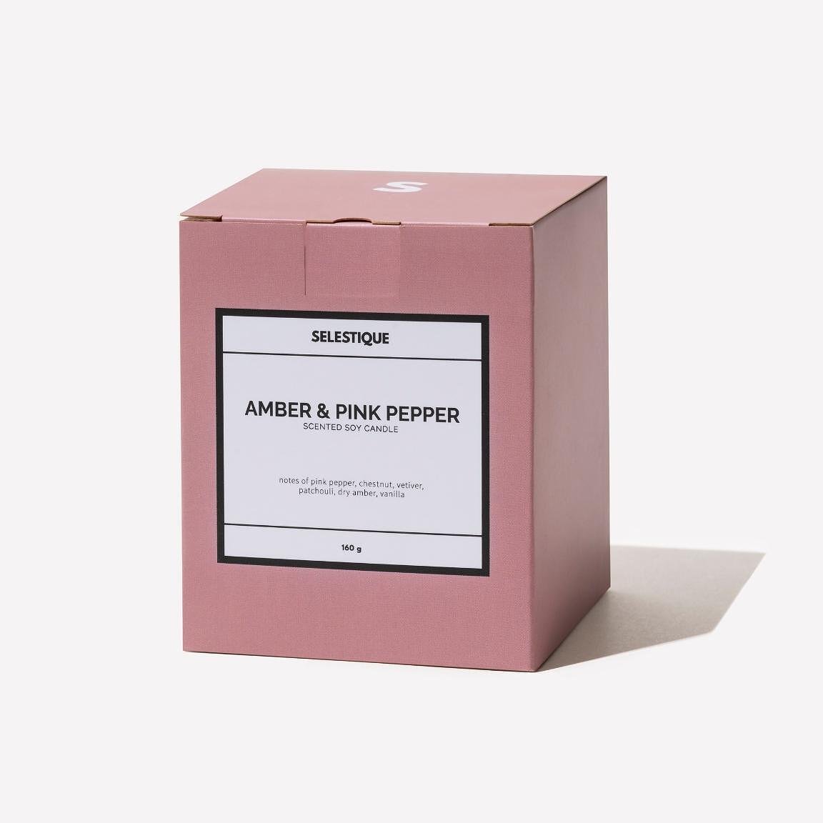 Selestique Selestique Amber & Pink Pepper - Ароматна свещ 160 г - Аромат за Дома Унисекс 3