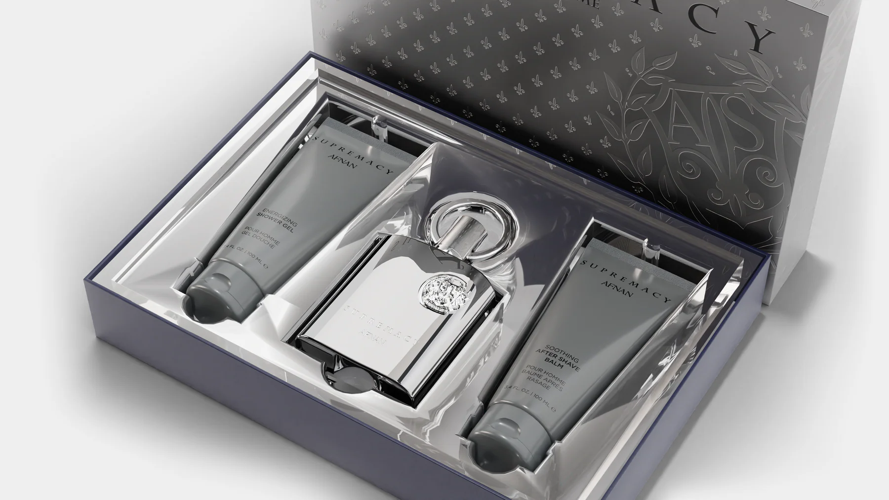 Afnan Afnan Supremacy Silver EDP 100 мл + SG 100 мл + ASB 100 мл - Подаръчен Комплект за Мъже 2