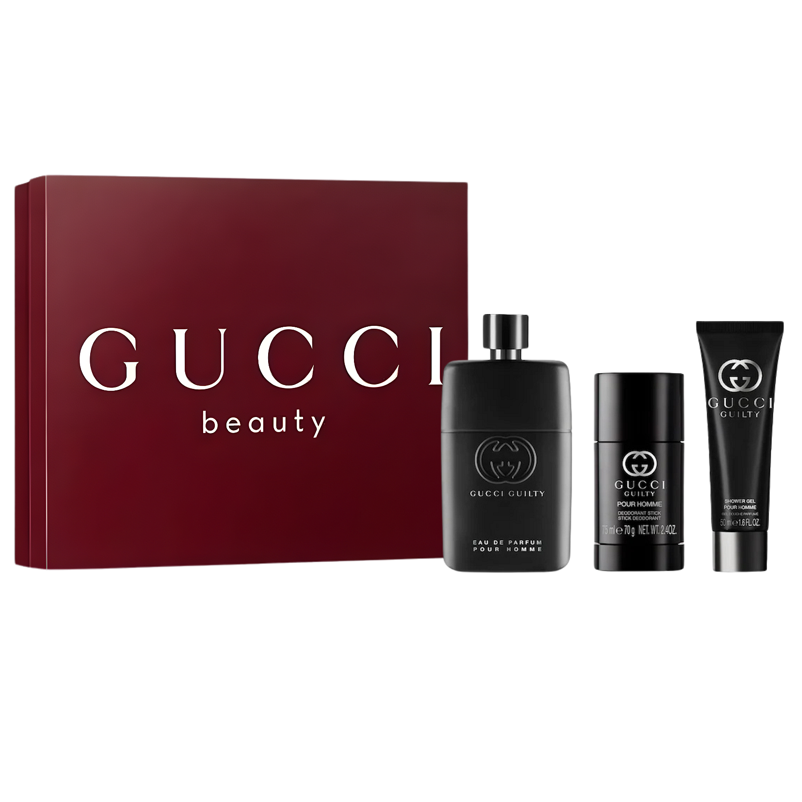 Gucci Gucci Guilty EDP 90 мл + Деостик 75 мл + Душ Гел 50 мл - Подаръчен Комплект за Мъже 1