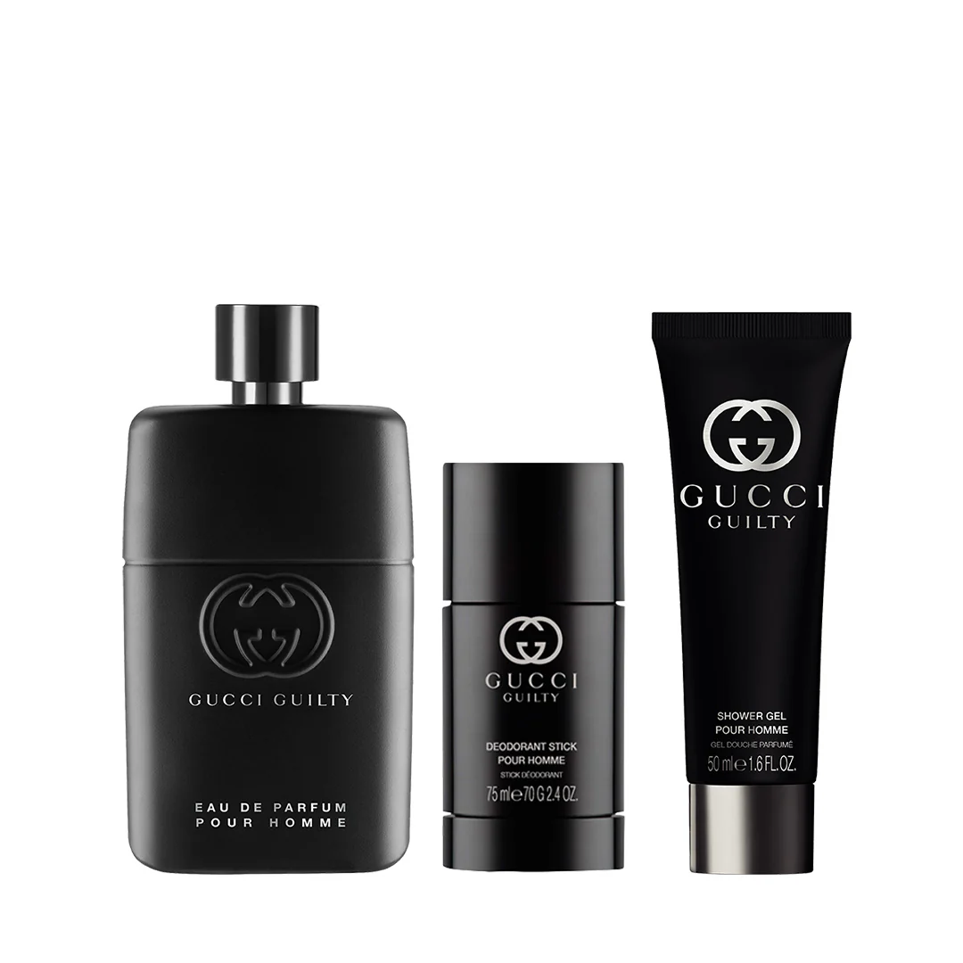 Gucci Gucci Guilty EDP 90 мл + Деостик 75 мл + Душ Гел 50 мл - Подаръчен Комплект за Мъже 2