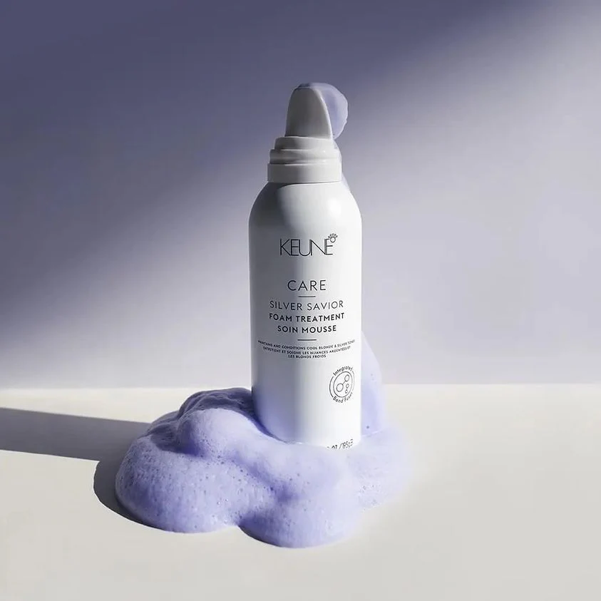 Keune Keune Care Silver Savior Foam 200 мл - Виолетова Пяна за Неутрализиране на Жълти Тонове 3