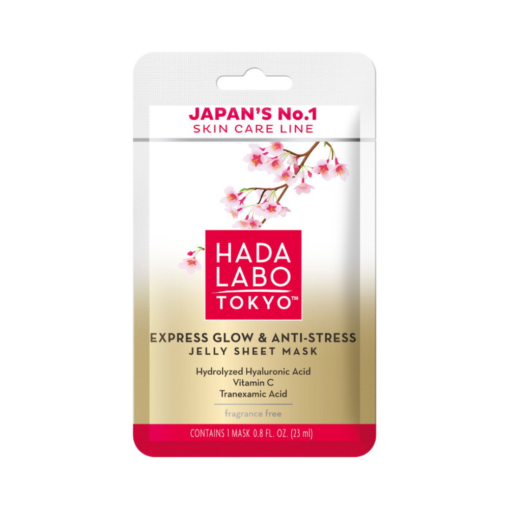 Hada Labo Tokyo Hada Labo Tokyo Premium Hyaluronic Acid Glow & Anti Stress — Хидратираща, озаряваща, успокояваща платнена маска за лице с хиалуронова киселина, 23 мл 1
