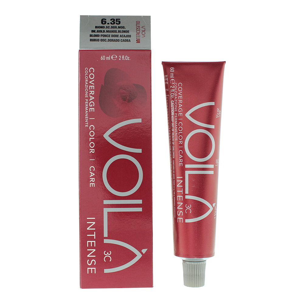 Intercosmo Intercosmo Voila 3C Intense — Боя за коса, 60 мл — 6.35 Dark Blonde Intense Mahogany 2