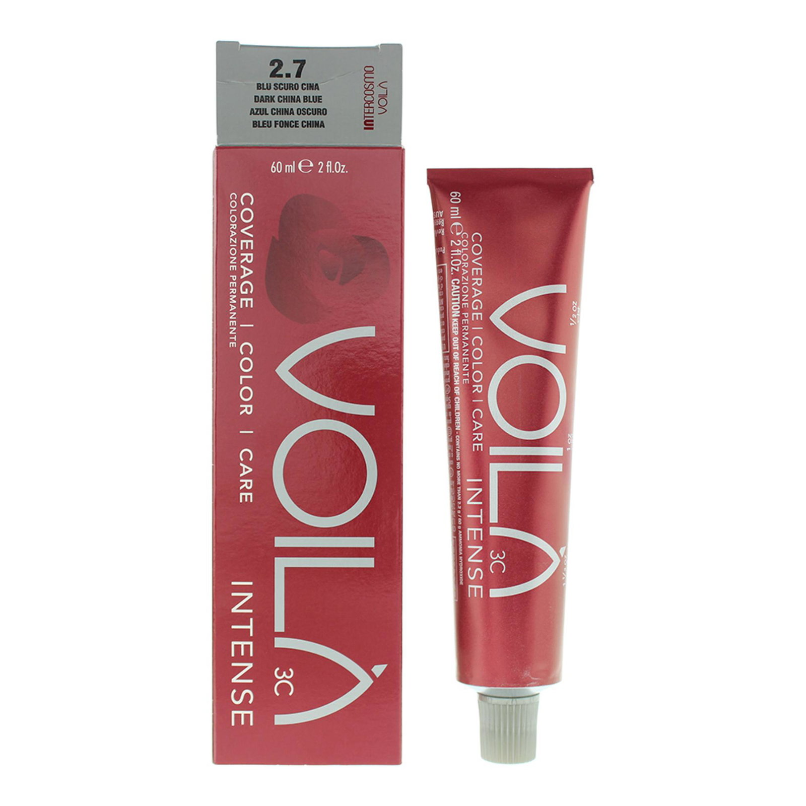 Intercosmo Intercosmo Voila 3C Intense Aqua — Хидратираща боя за коса, 60 мл — 2.7 Dark China Blue 1
