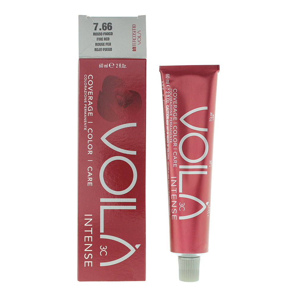 Intercosmo Intercosmo Voila 3C Intense — Перманентна боя за коса, 60 мл — 7.66 Fire Red 1