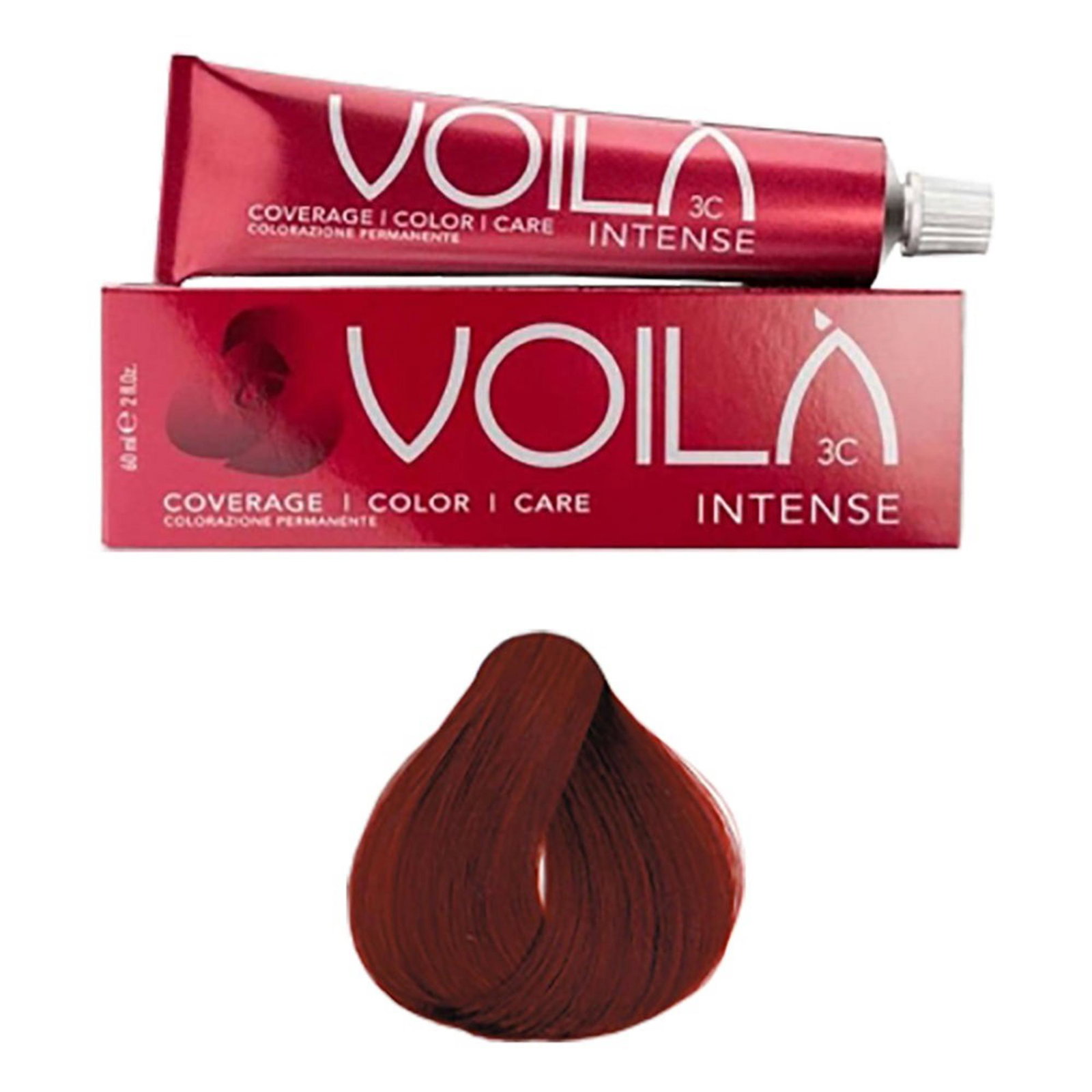 Intercosmo Intercosmo Voila 3C Intense — Перманентна боя за коса, 60 мл — 7.66 Fire Red 3