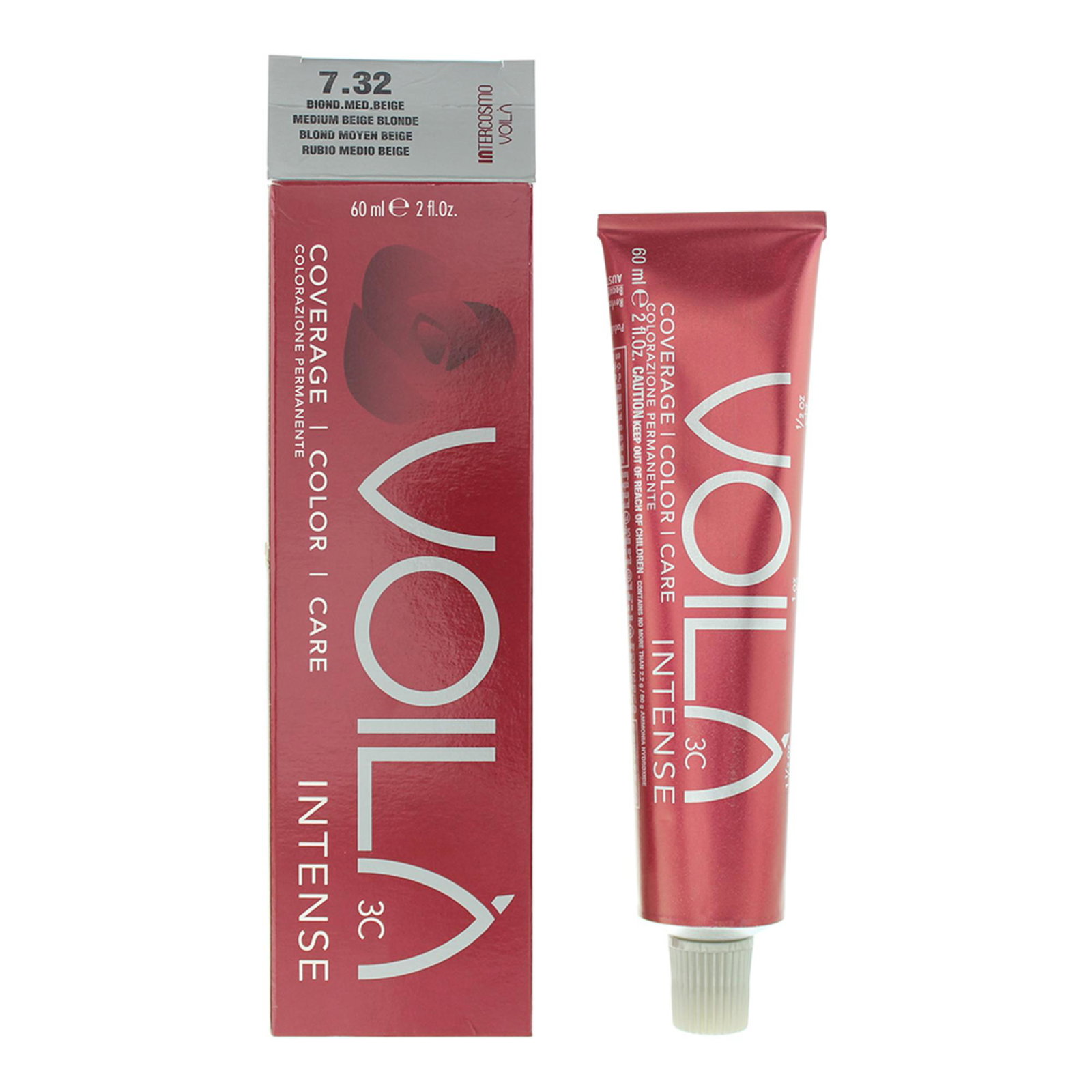 Intercosmo Intercosmo Voila 3C Intense — Боя за коса, 60 мл — 7.32 Medium Beige Blonde 1