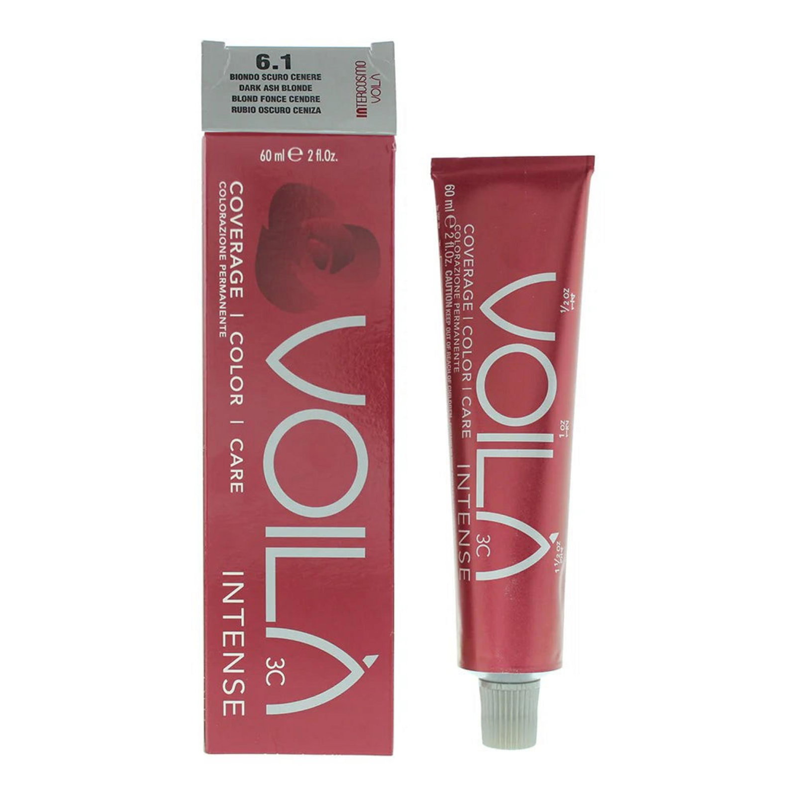 Intercosmo Intercosmo Voila 3C Intense Nourishing — Интензивно подхранваща боя за коса, 60 мл — 6.1 Dark Ash Blonde 1