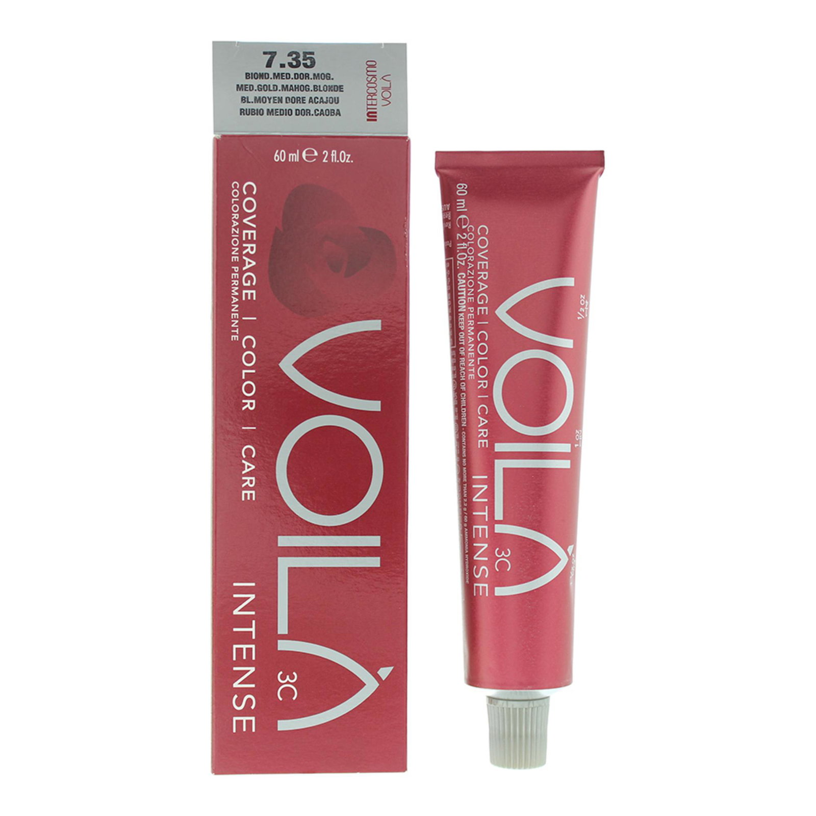 Intercosmo Intercosmo Voila 3C Intense — Боя за коса, 60 мл — 7.35 Medium Golden Mahogany Blonde 1