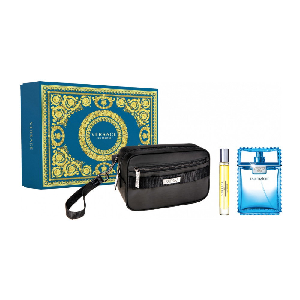 Versace Versace Set Versace: Eau Fraiche 100 ml + Eau Fraiche 10 ml + Versace GWP Textile Pouch Black 100 мл - Тоалетна Вода за Мъже 1