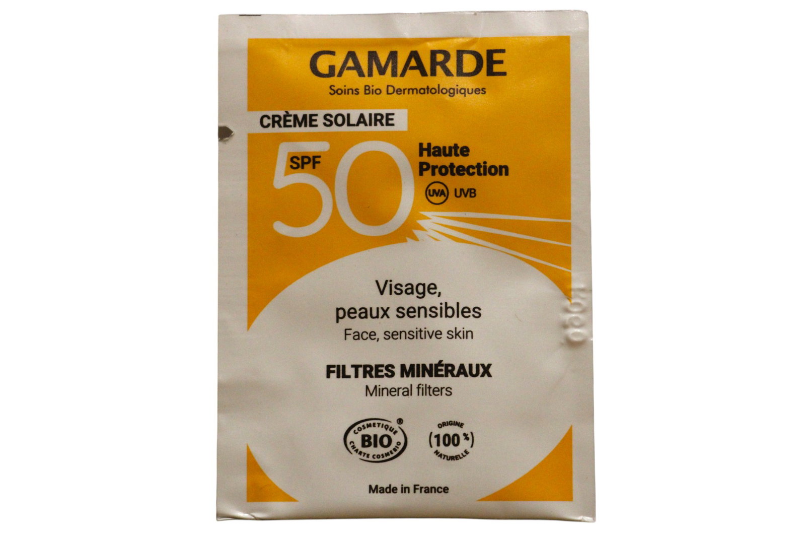 Gamarde Gamarde Bio Sun Protection — Слънцезащитен крем за лице и тяло със SPF 50, 2 мл МОСТРА 1
