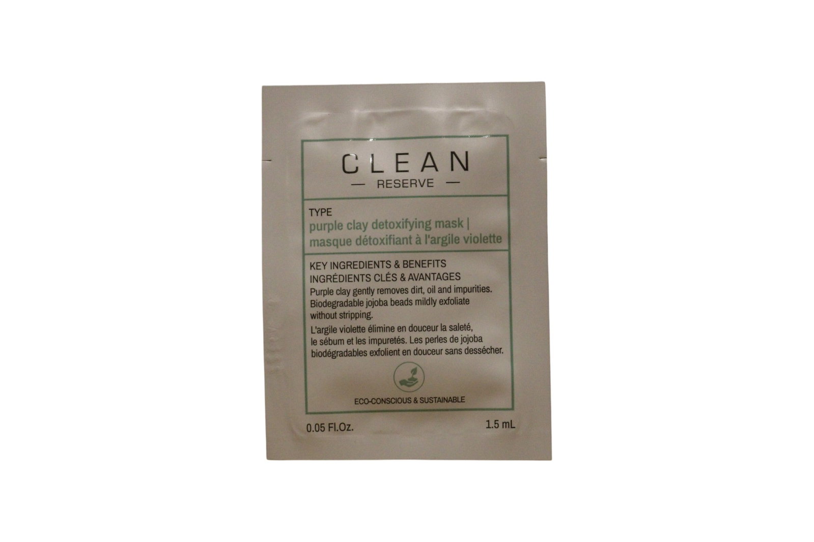 Clean Clean Purple Clay Detoxifying Clay Mask — Детоксикираща маска за лице, 1.5 мл МОСТРА 1