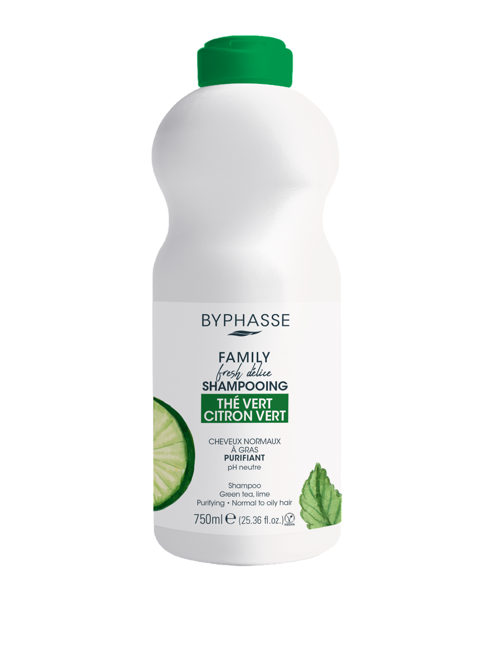 Byphasse Byphasse Family Green Tea — Пречистващ шампоан, 750 мл ТЕСТЕР 1