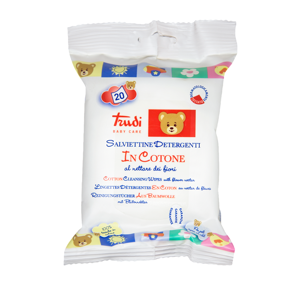 Trudi Baby Care Trudi Baby Care Baby Care In Cotone Cotton Cleansing — Кърпички, 20 бр. ТЕСТЕР 1