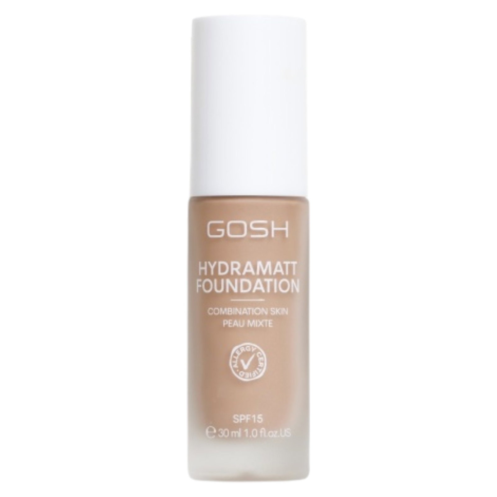 Gosh Gosh Hydramatt Vegan Matte Liquid Foundation — Матиращ течен фон дьо тен с SPF 15, 30 мл ТЕСТЕР — 010N Light Dark 1