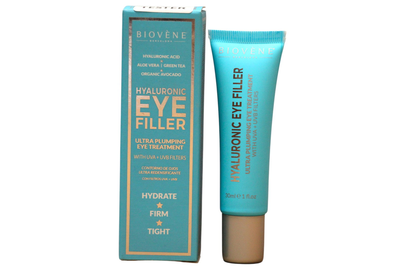 Biovene Biovene Eye Filler Hyaluronic Acid Firming Overnight — Стягащ нощен околоочен крем с хиалуронова киселина, 30 мл ТЕСТЕР 1