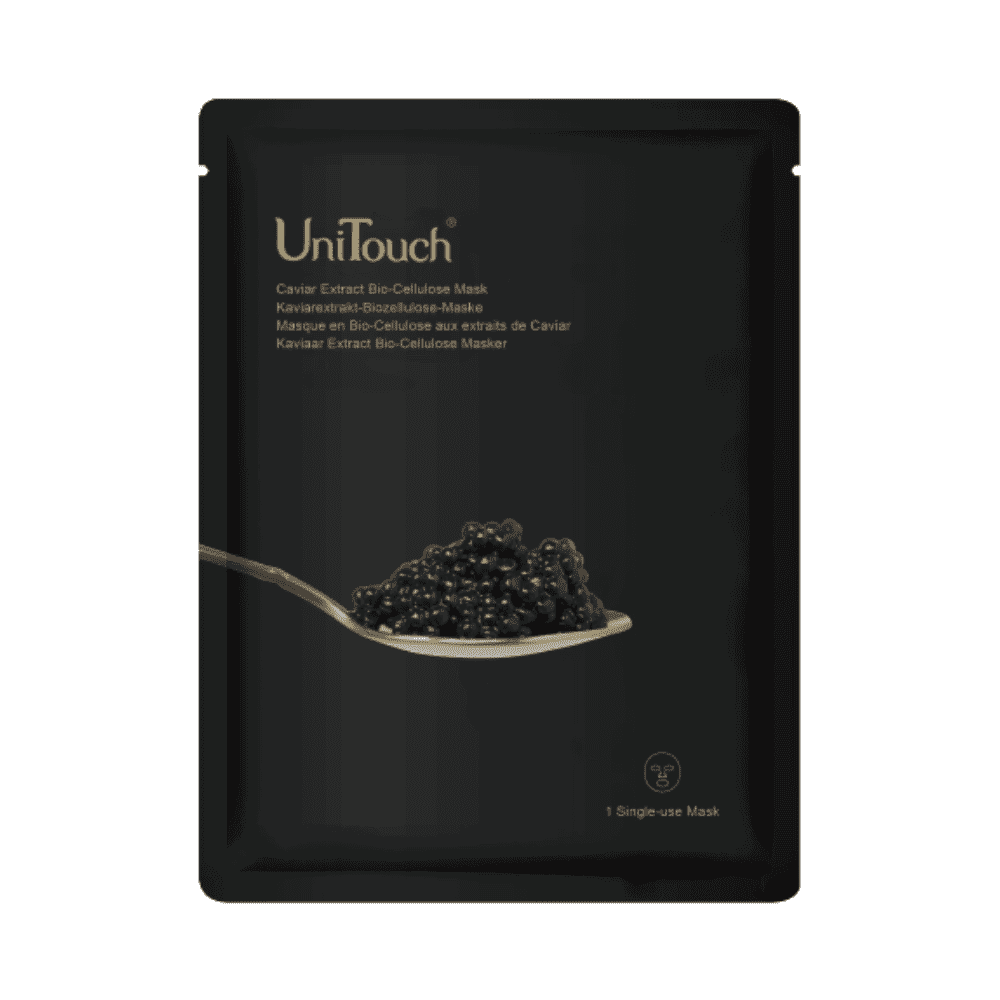 UniTouch UniTouch Bio-Cellulose Caviar Extract — Платнена маска за лице против стареене, 26 мл ТЕСТЕР 1