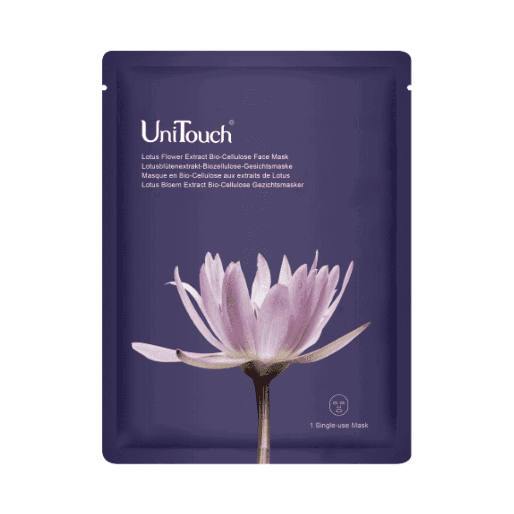 UniTouch UniTouch Bio-Cellulose Lotus Flower — Платнена маска за лице против бръчки, 26 мл ТЕСТЕР 1
