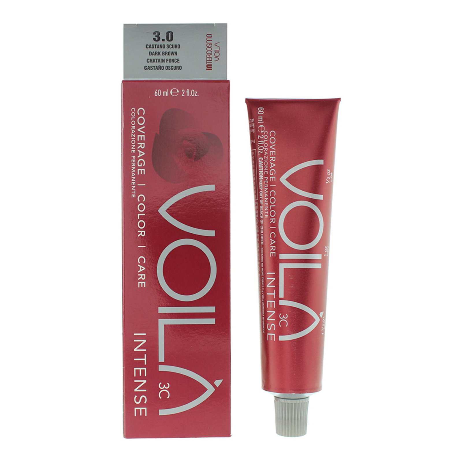 Intercosmo Intercosmo Voila 3C Intense — Боя за коса, 60 мл — 3.0 Dark Brown 2