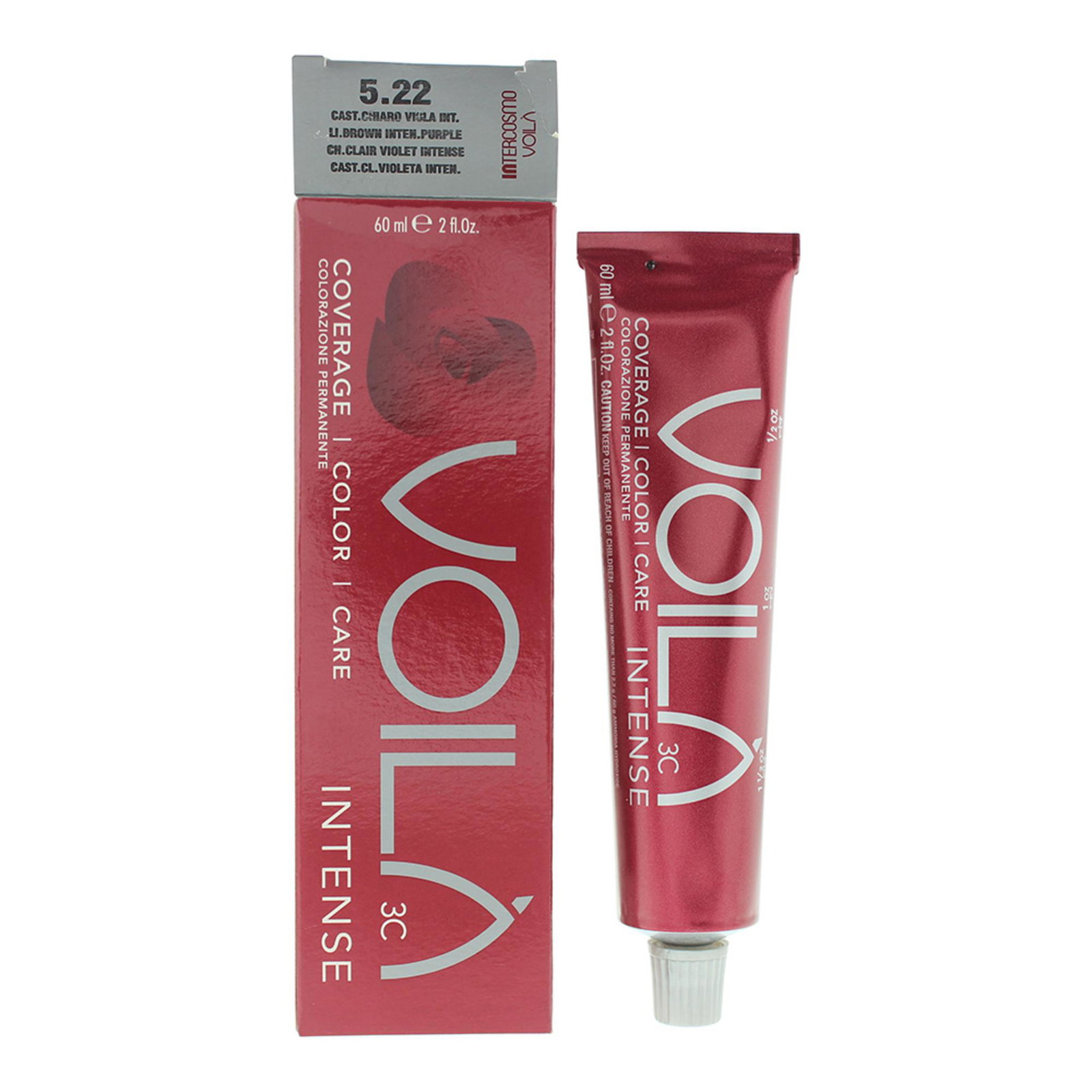 Intercosmo Intercosmo Voila 3C Intense — Боя за коса, 60 мл — 5.22 Light Brown Intense Purple 2