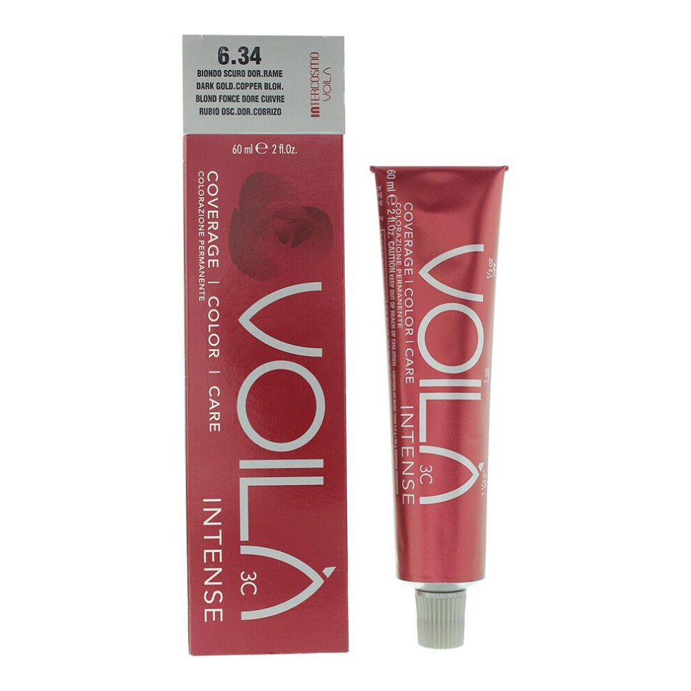 Intercosmo Intercosmo Voila 3C Intense — Боя за коса, 60 мл — 6.34 Dark Golden Copper Blonde 2