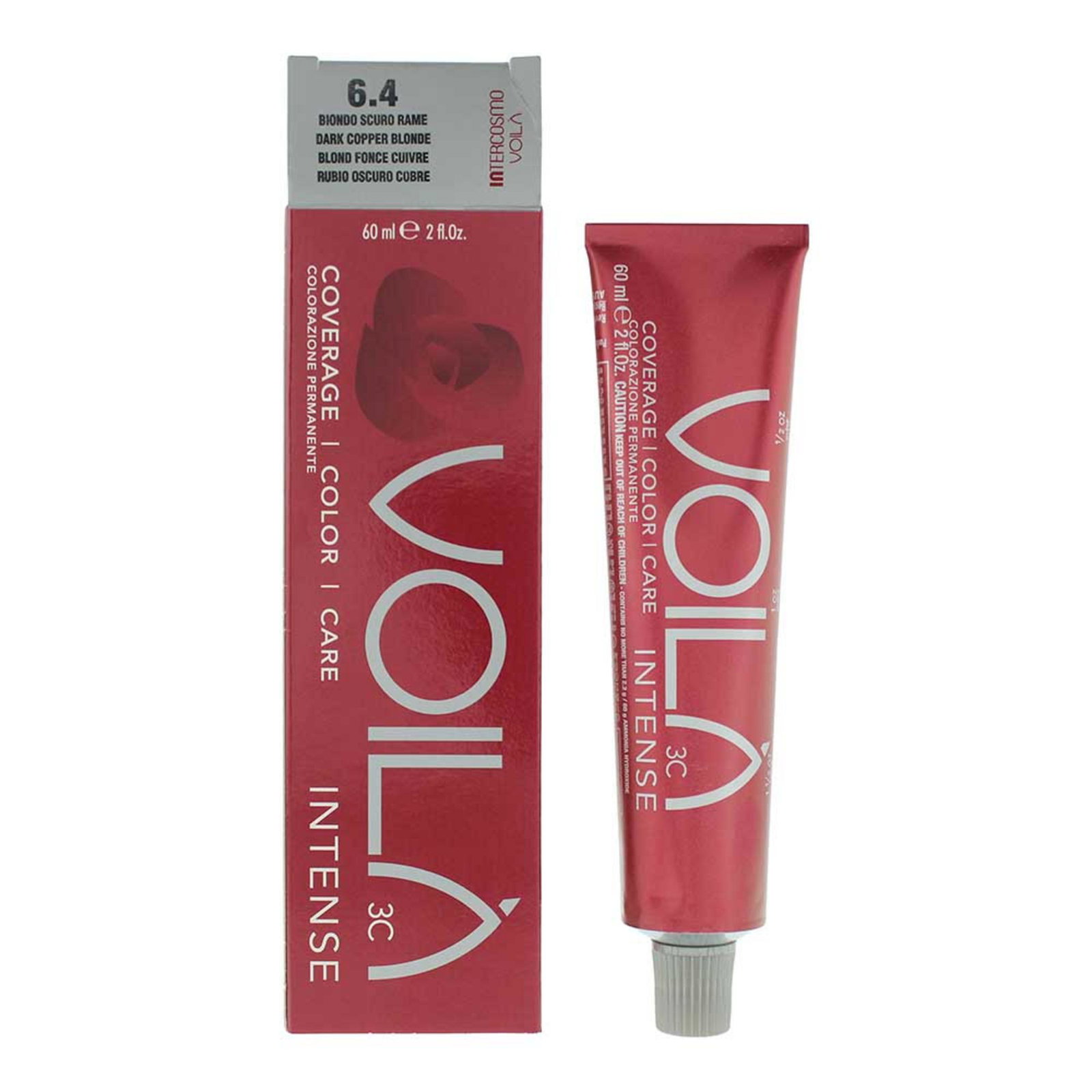 Intercosmo Intercosmo Voila 3C Intense — Боя за коса, 60 мл — 6.4 Dark Copper Blonde 2