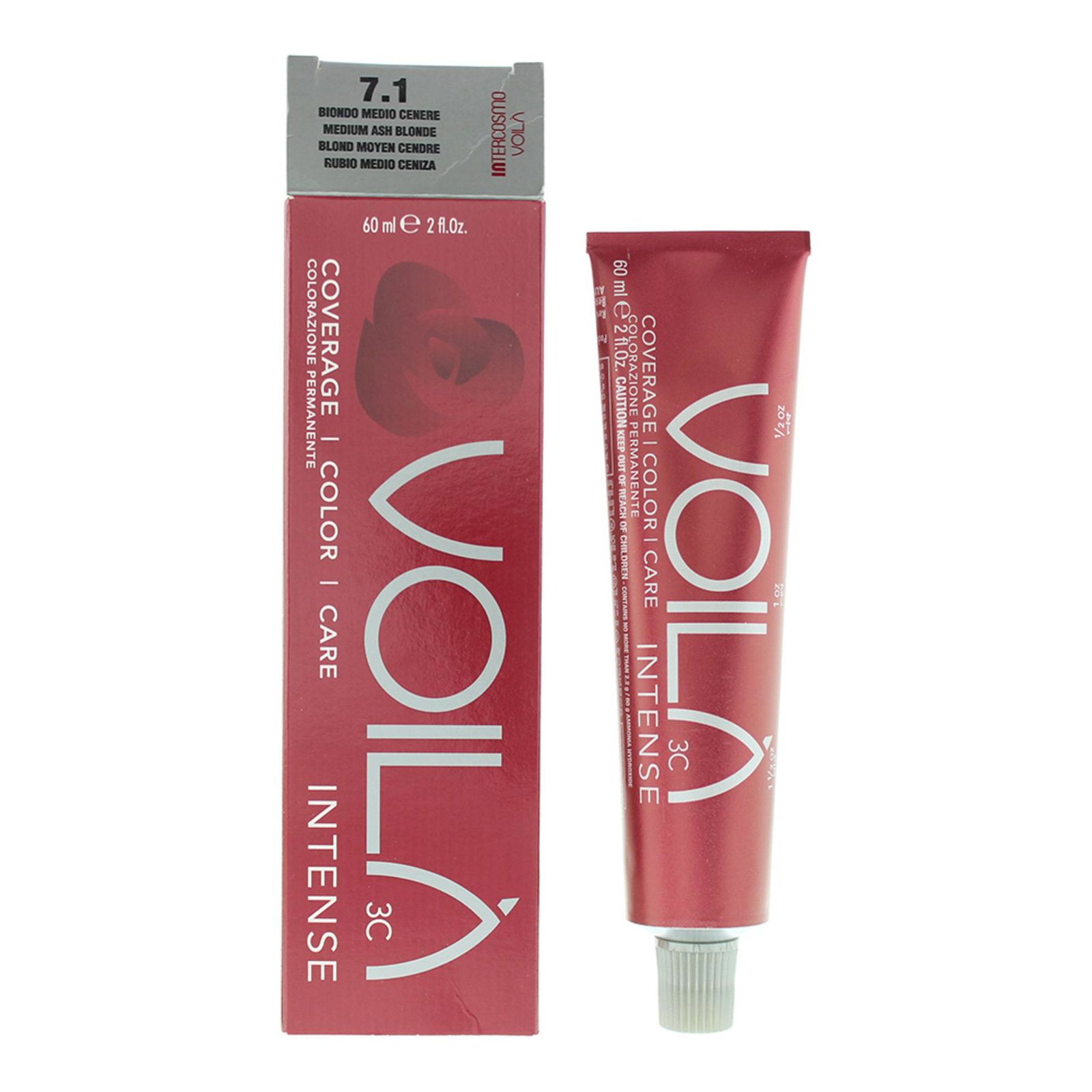 Intercosmo Intercosmo Voila 3C Intense — Боя за коса, 60 мл — 7.1 Medium Ash Blonde 2