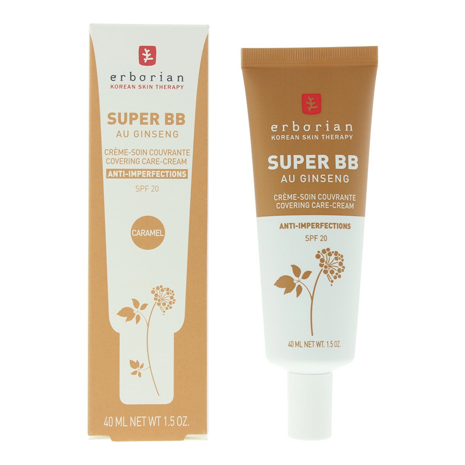 Erborian Erborian Super BB Ginseng High Coverage — Високопокривен bB крем с SPF 20, 40 мл — 20 Caramel 2