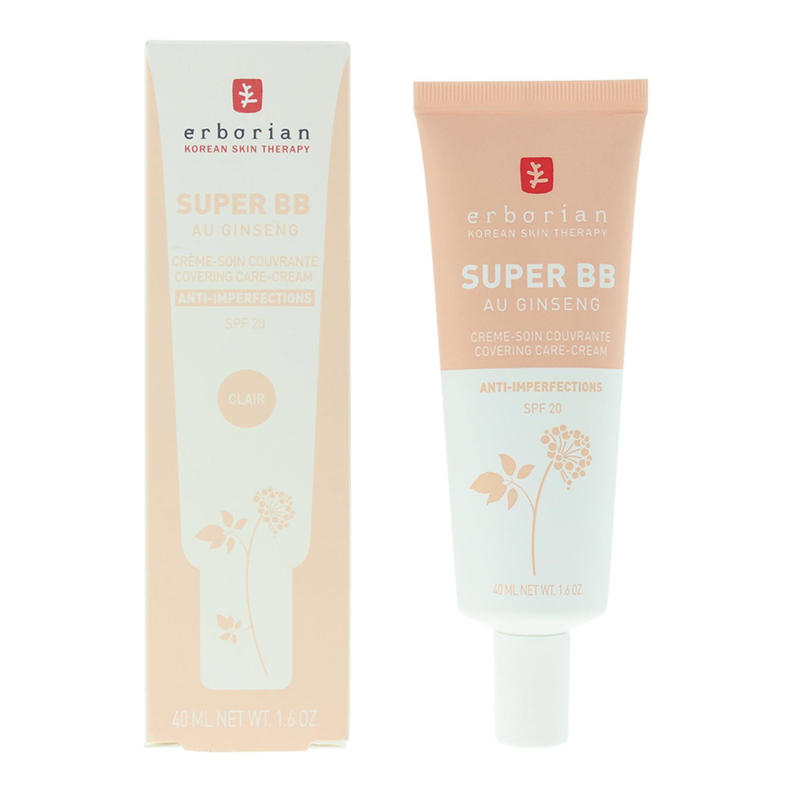 Erborian Erborian Super BB Ginseng High Coverage — Високопокривен bB крем с SPF 20, 40 мл 2