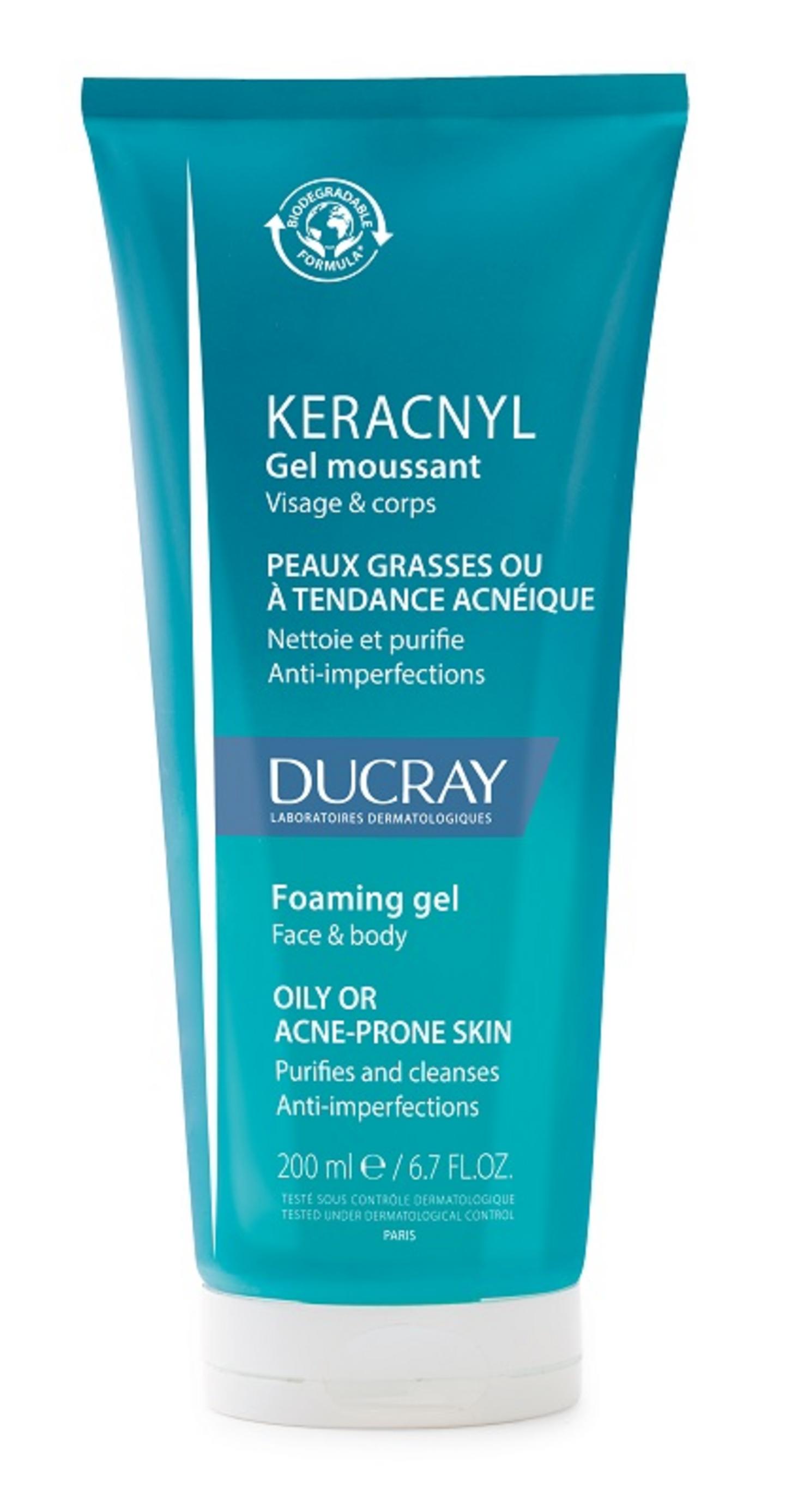 Ducray Ducray Keracnyl Biodegradable Fragrance Cleansing — Почистващ душ гел за мазна кожа, 200 мл 1