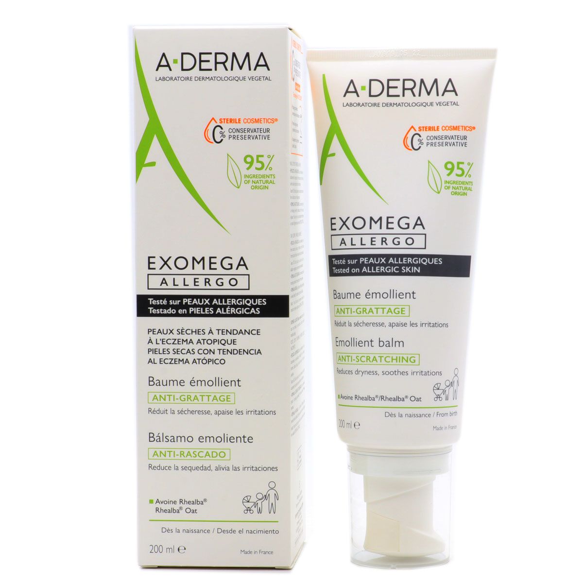 A-Derma A-Derma Exomega Allegro — Омекотяващ и успокояващ балсам за лице, 200 мл 1