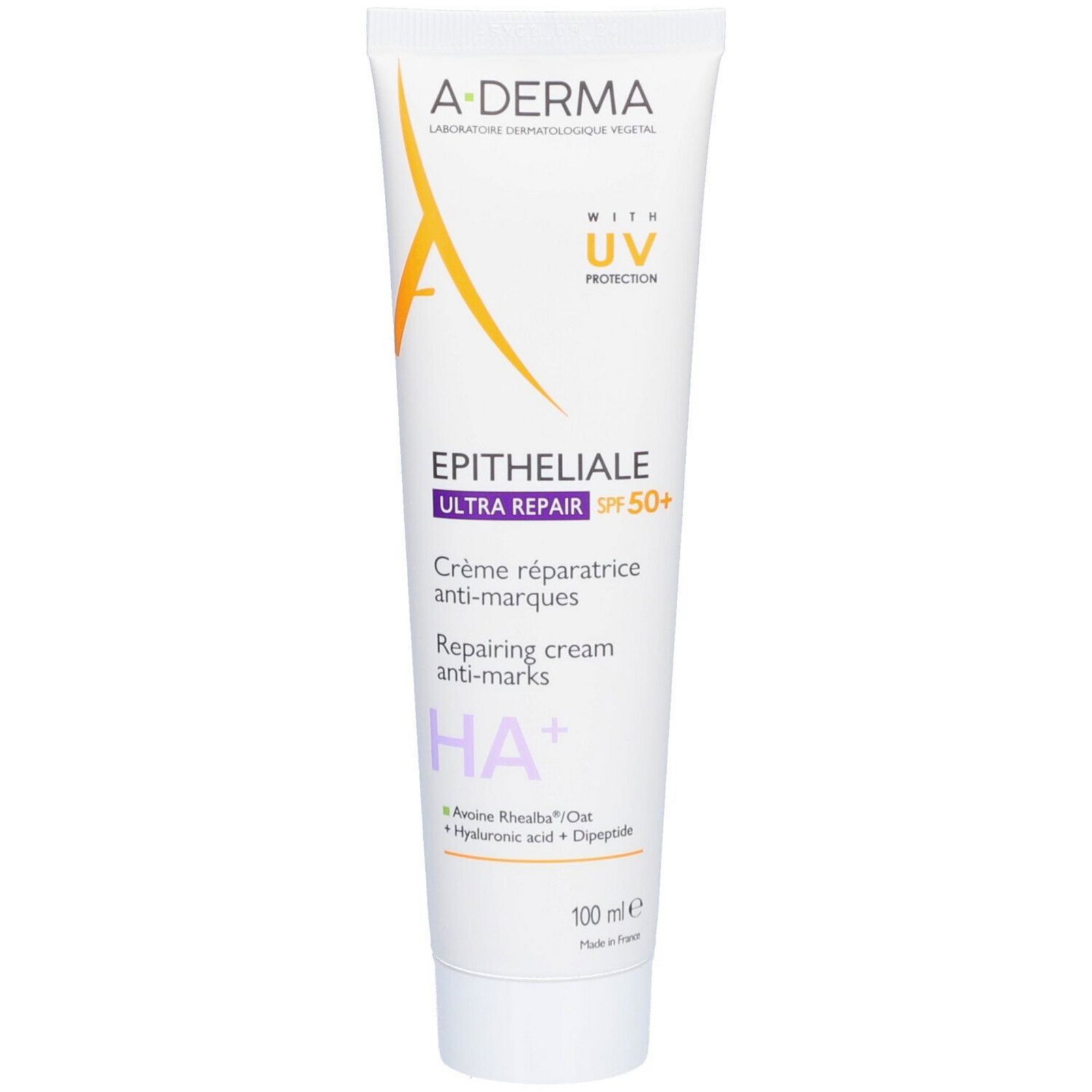 A-Derma A-Derma Epitheliale Ultra Repair Paraben Repair Daily Cream For Face & Body SPF 50+ — Възстановяващ крем с UV защита за лице и тяло с SPF 50+, 100 мл 1