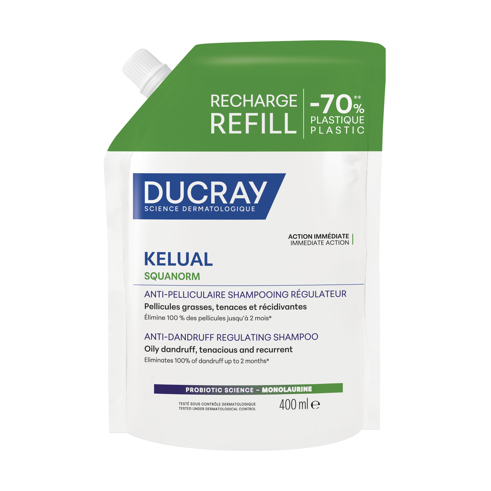 Ducray Ducray Kelual Squanorm — Лечение шампоан против пърхот за скалп с мазен пърхот, 400 мл 1