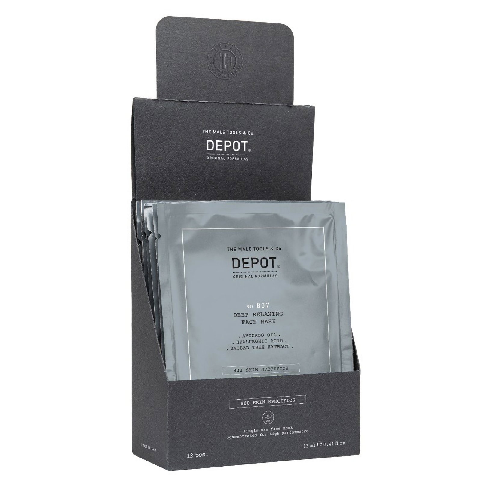 Depot Depot 800 Skin Specifics No. 807 Hyaluronic Acid — Успокояваща, хидратираща, подхранваща платнена маска за лице с хиалуронова киселина КОМПЛЕКТ 12 бр. 2