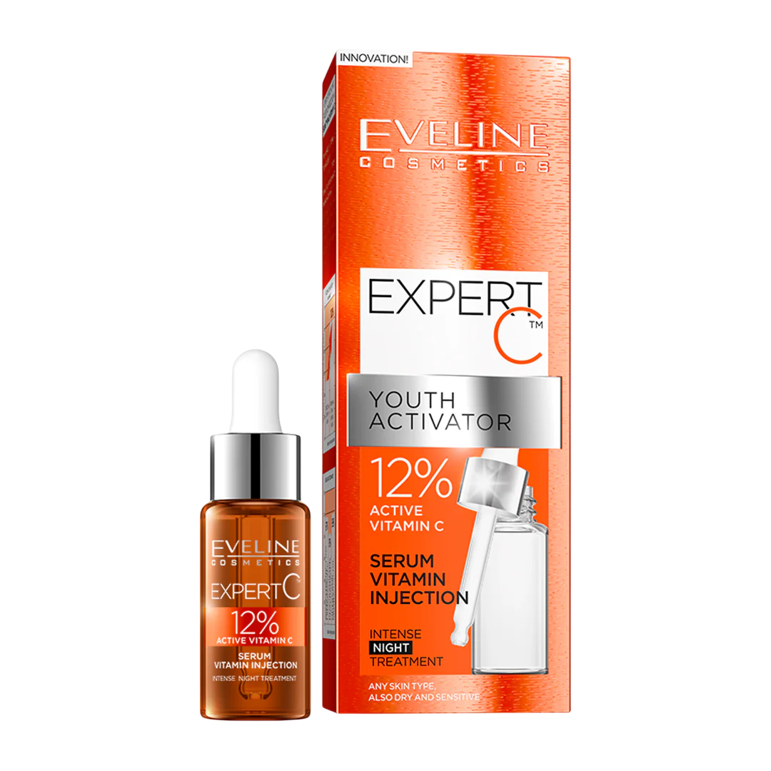 Eveline Cosmetics Eveline Cosmetics Expert C Vitamin C — Нощен серум против стареене за лице, 18 мл 2