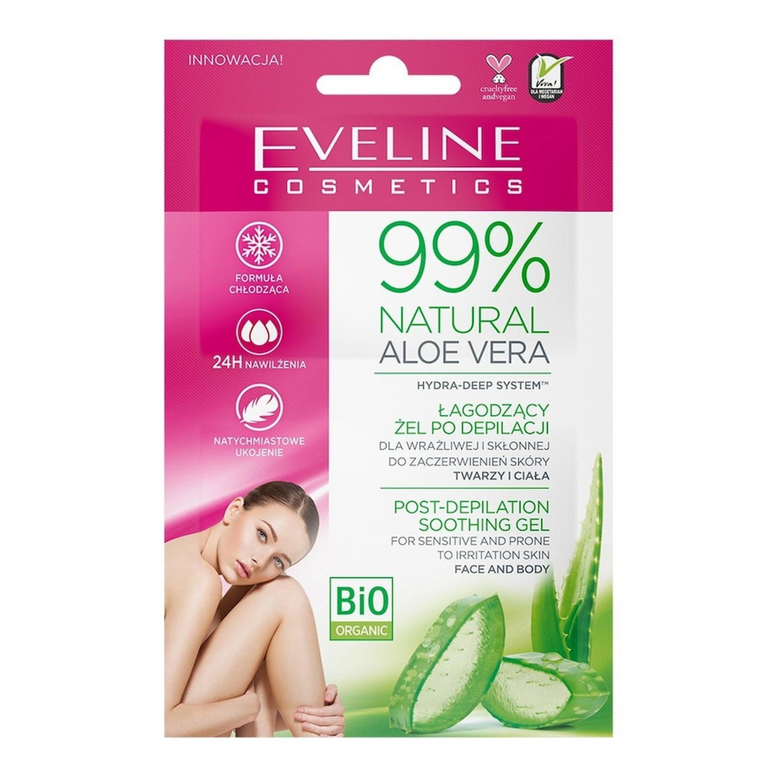 Eveline Cosmetics Eveline Cosmetics 99% Natural Aloe Vera Soothing Body Post-Shaving Gel Face and body — Успокояващ продукт за бръснене за лице и тяло КОМПЛЕКТ 2 бр. 1