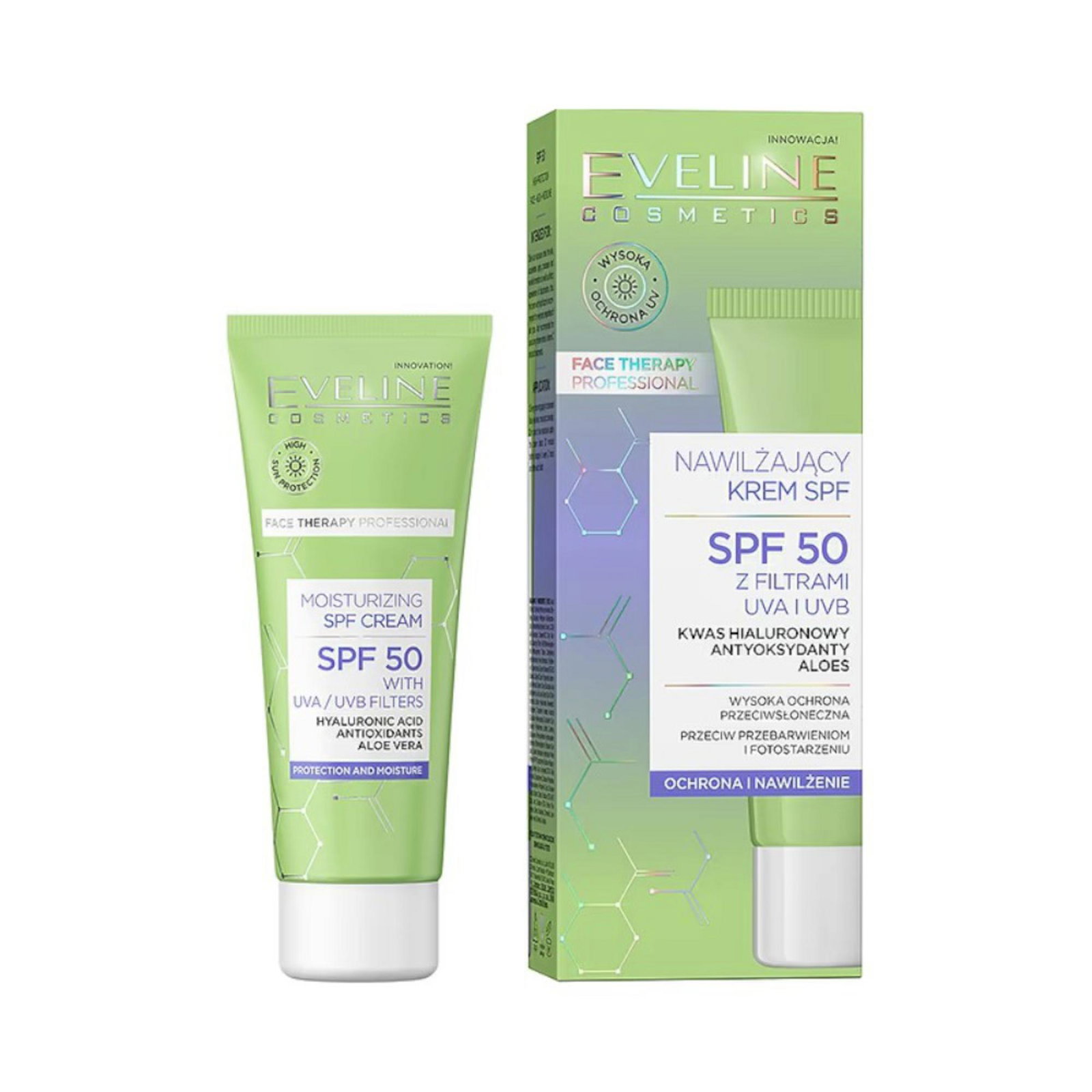 Eveline Cosmetics Eveline Cosmetics Therapy Professional Aloe — Хидратиращ крем с SPF 50, 30 мл 2