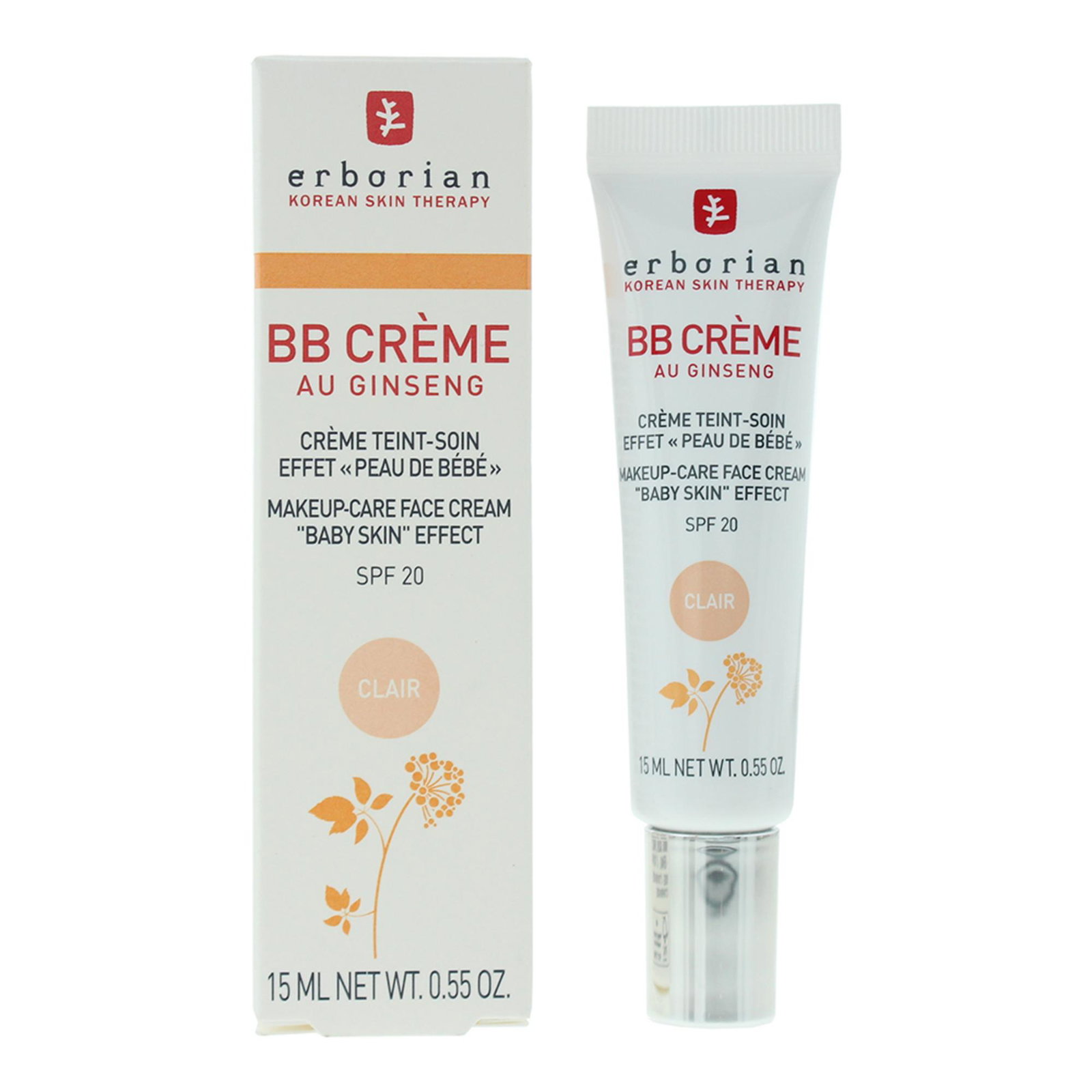 Erborian Erborian Ginseng Moisturizing — Хидратиращ bB крем с SPF 20, 15 мл — 02 Clair 2