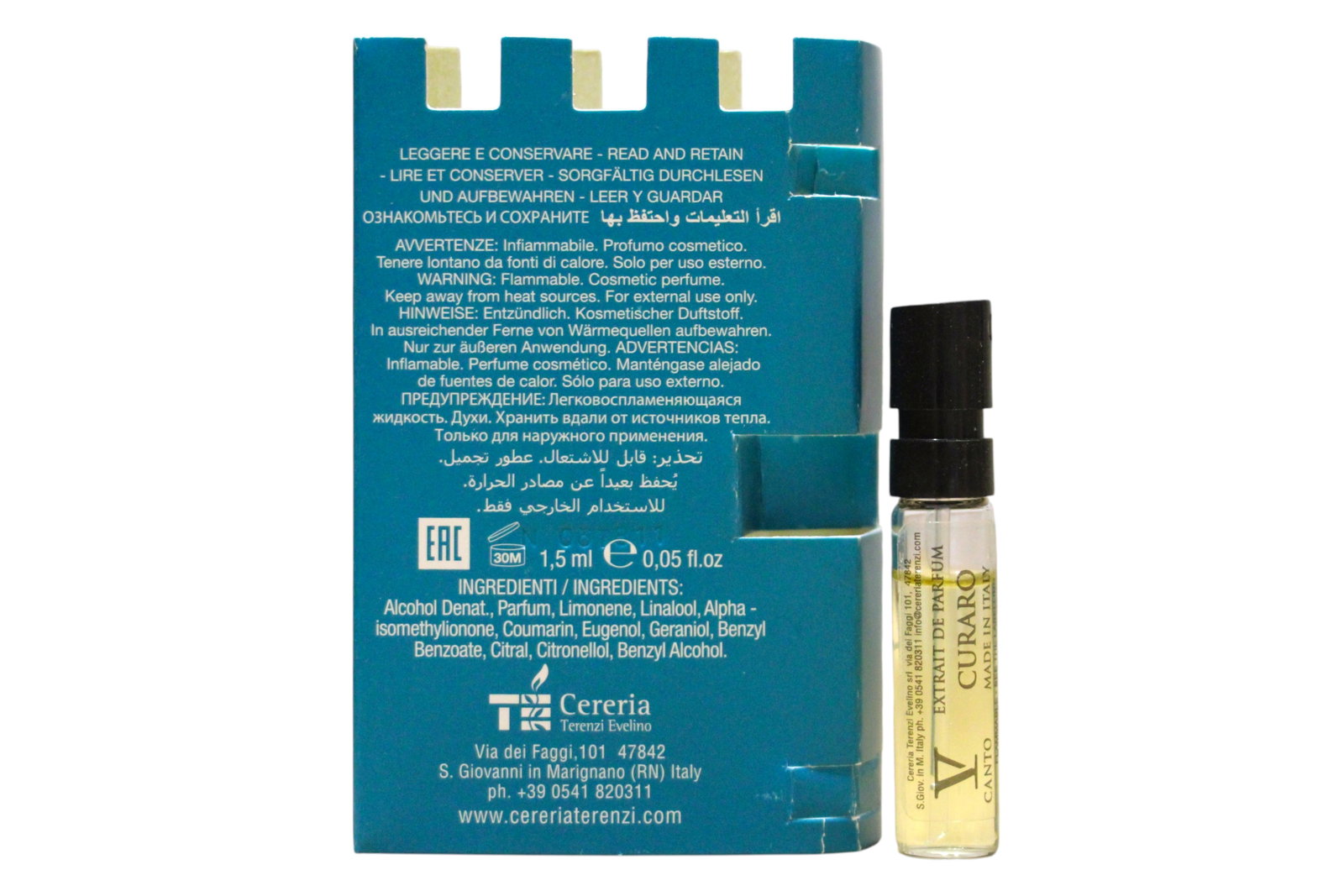 V Canto V Canto Curaro 1.5 ml *Vial 1.5 мл - Парфюм Унисекс 1
