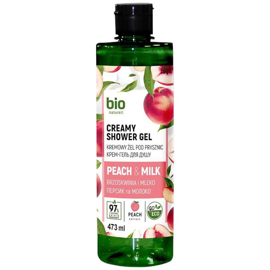 Bio Naturell Bio Naturell Peach & Milk Creamy Moisturizing — Хидратиращ душ гел за всички типове кожа, 437 мл 1