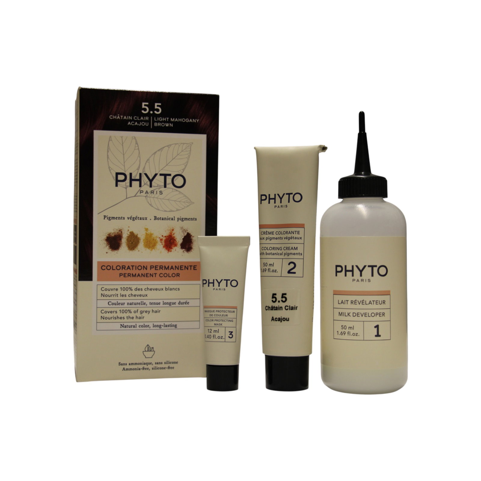 Phyto Phyto Color — Боя за коса, 50 мл КОМПЛЕКТ — 5.5 Light Mahogany Brown 1