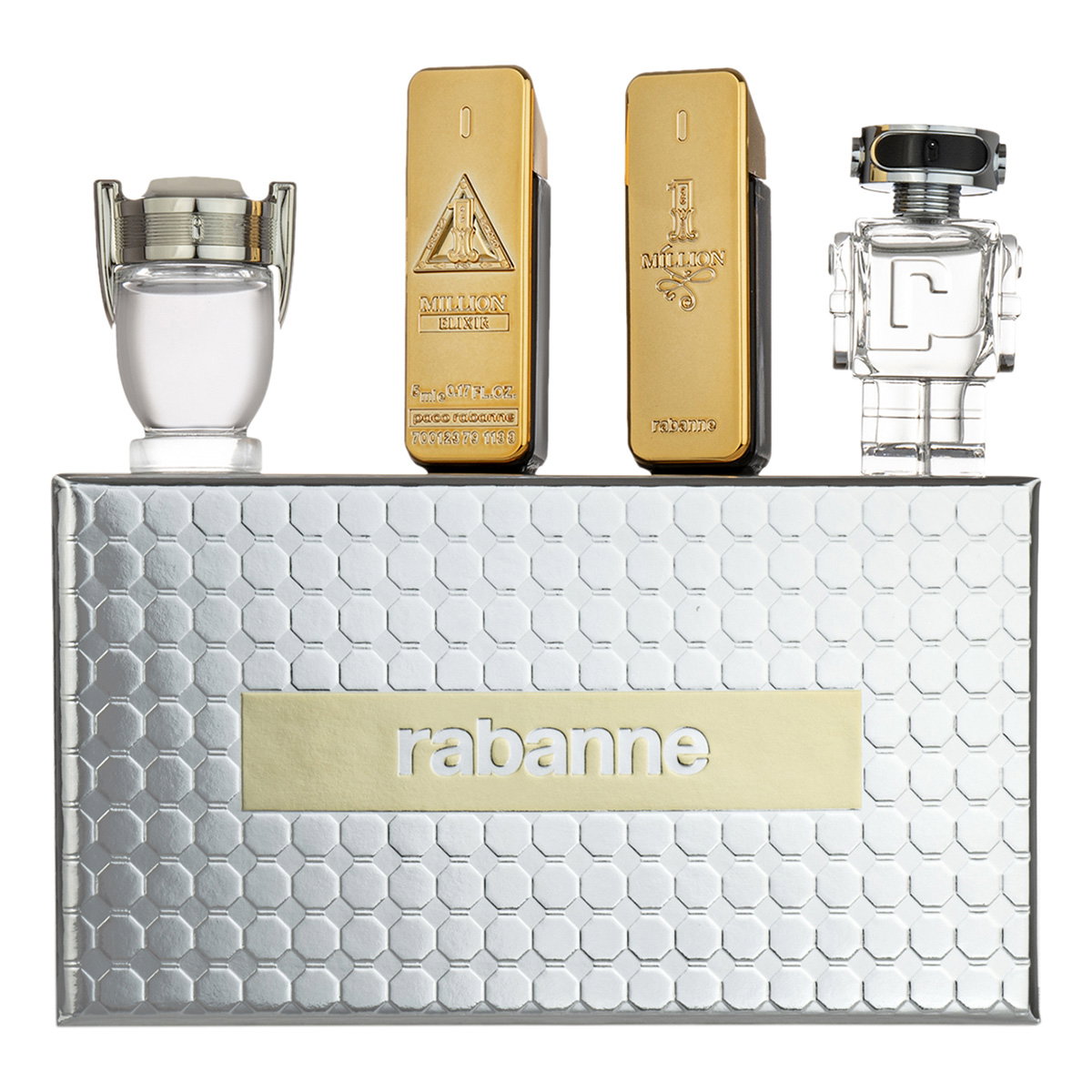 Paco Rabanne Paco Rabanne Set Paco Rabanne: 1 Million Elixir 5 ml *Miniature + Phantom 5 ml *Miniature + Invictus 5 ml *Miniature + 1 Million 5 ml *Miniature 5 мл - Тоалетна Вода за Мъже 1