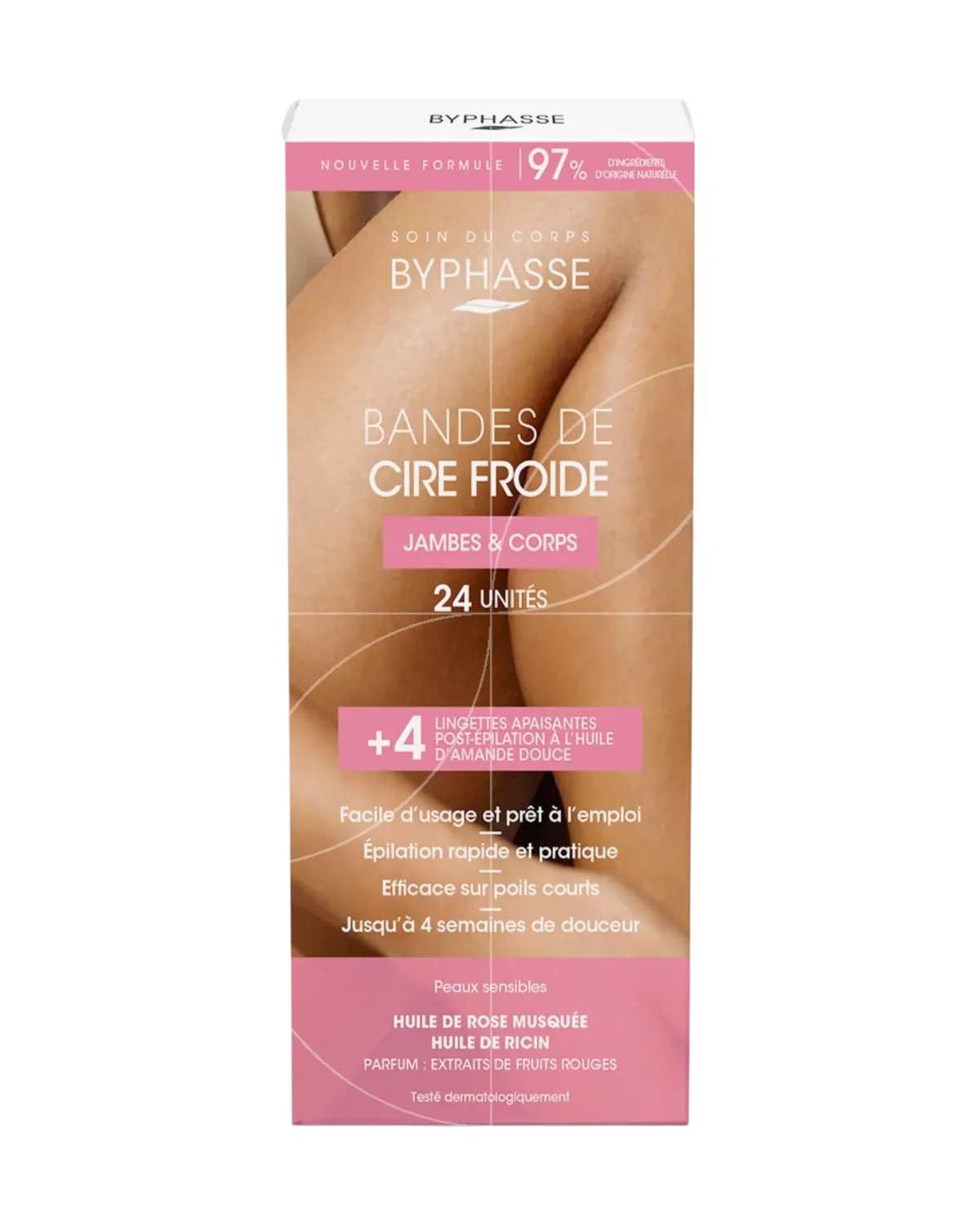 Byphasse Byphasse Set Cold Wax Hair Removal Wax Strips For Legs 24 pcs 1