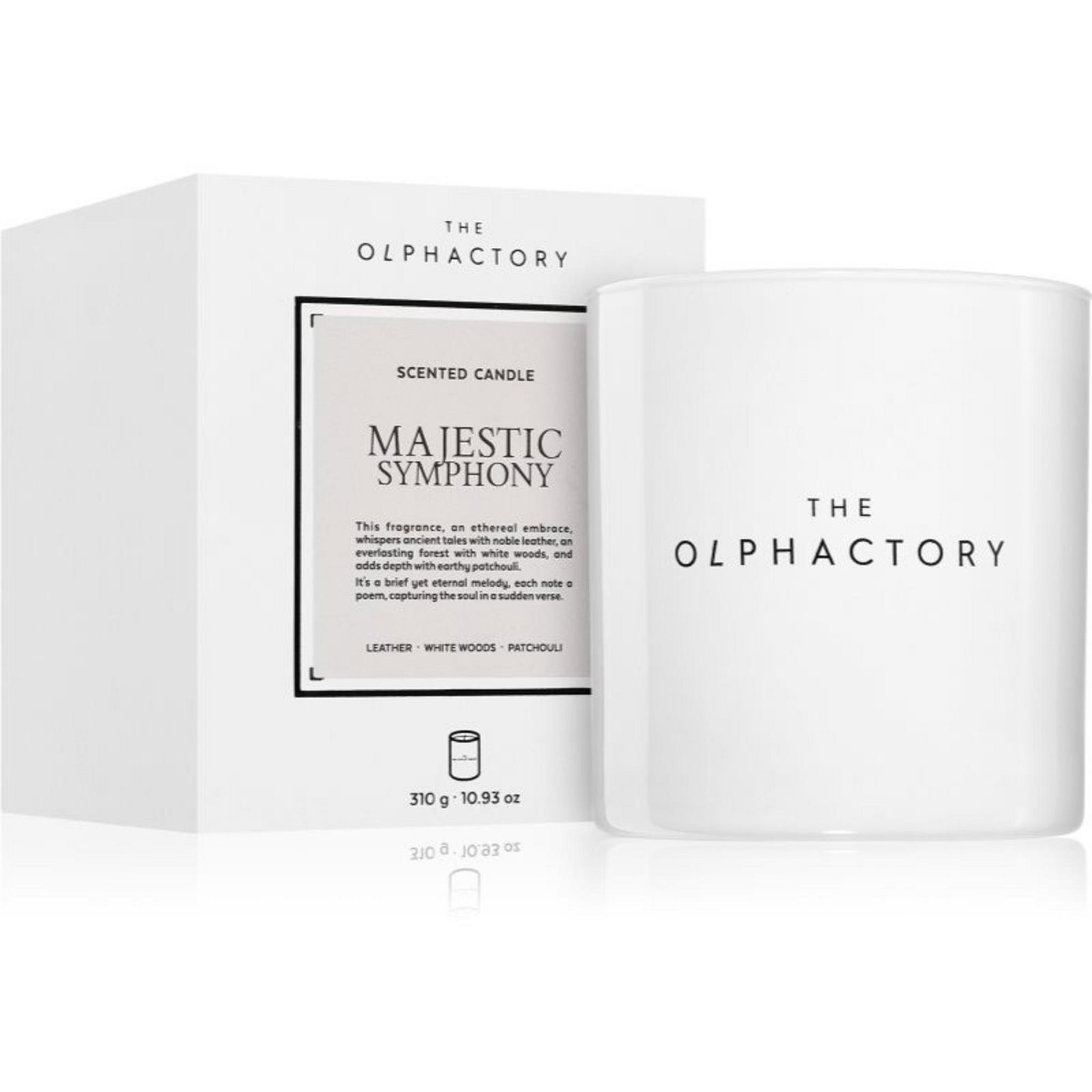 The Olphactory The Olphactory Majestic Symphony Leather — Ароматна свещ, 310 г 2
