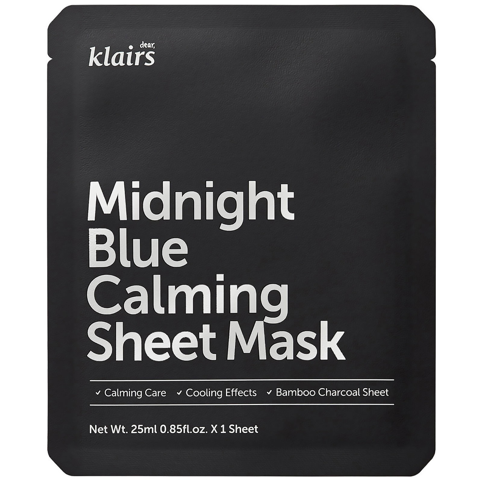 Dear Klairs Dear Klairs Midnight Blue Calming & Cooling — Успокояваща и охлаждаща платнена маска за лице, 25 мл 1