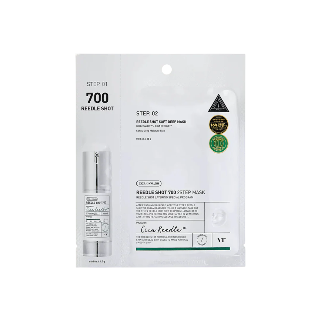 VT Cosmetics VT Cosmetics Reedle Shot 700 — Хидратираща и регенерираща платнена маска за лице, 26.5 г 1