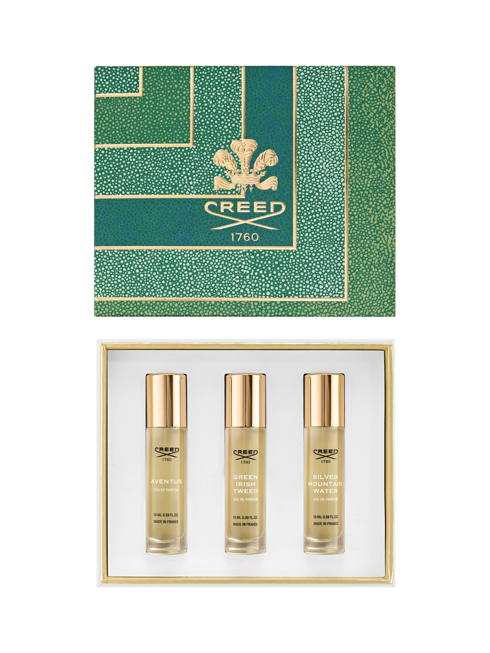 Creed Creed Set Creed: Aventus 10 ml + Green Irish Tweed 10 ml + Silver Mountain Water 10 мл - Парфюмна Вода за Мъже 1