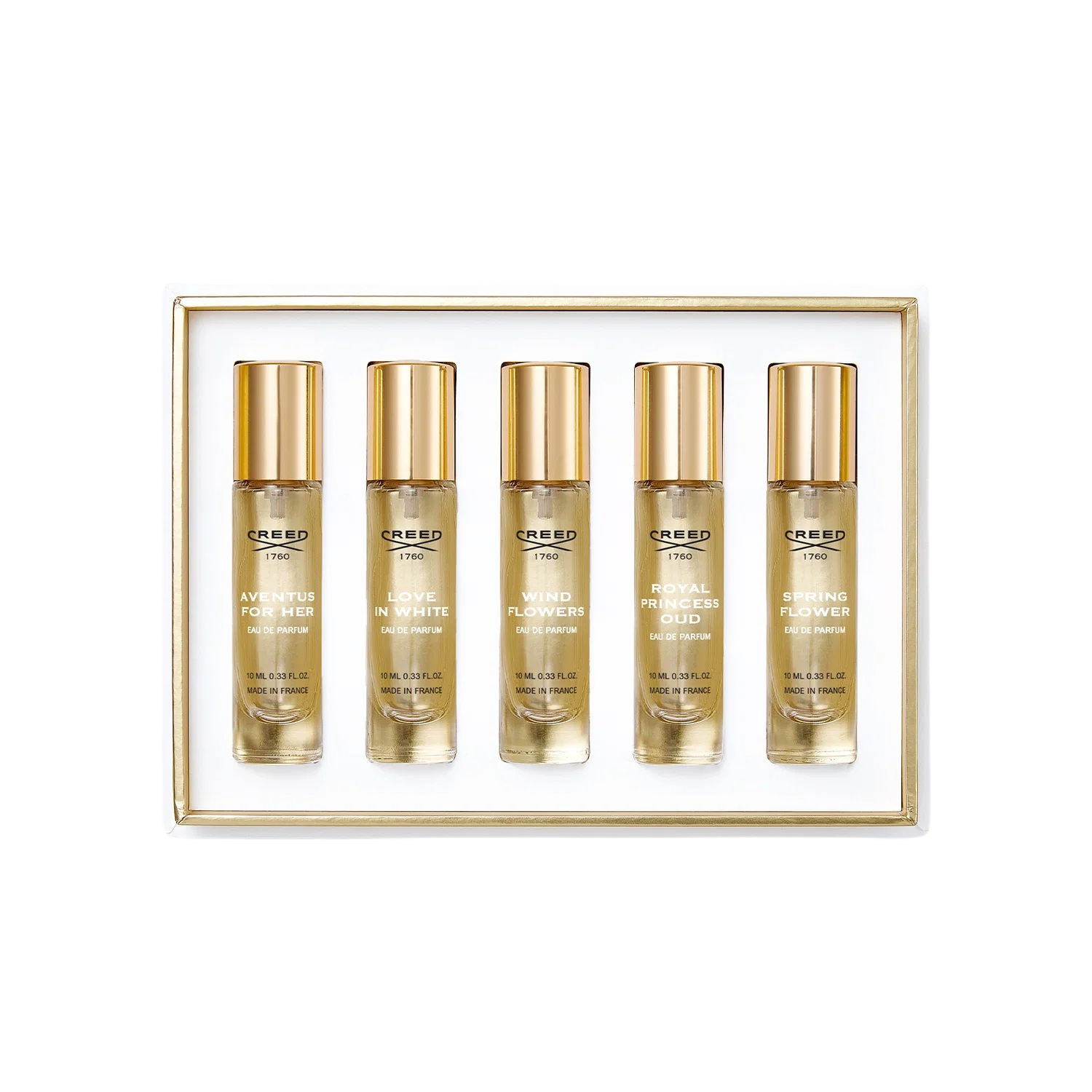 Creed Creed Set Creed: Aventus 10 ml + Love in White 10 ml + Wind Flowers 10 ml + Royal Princess Oud 10 ml + Spring Flower 10 мл - Парфюмна Вода за Жени 1