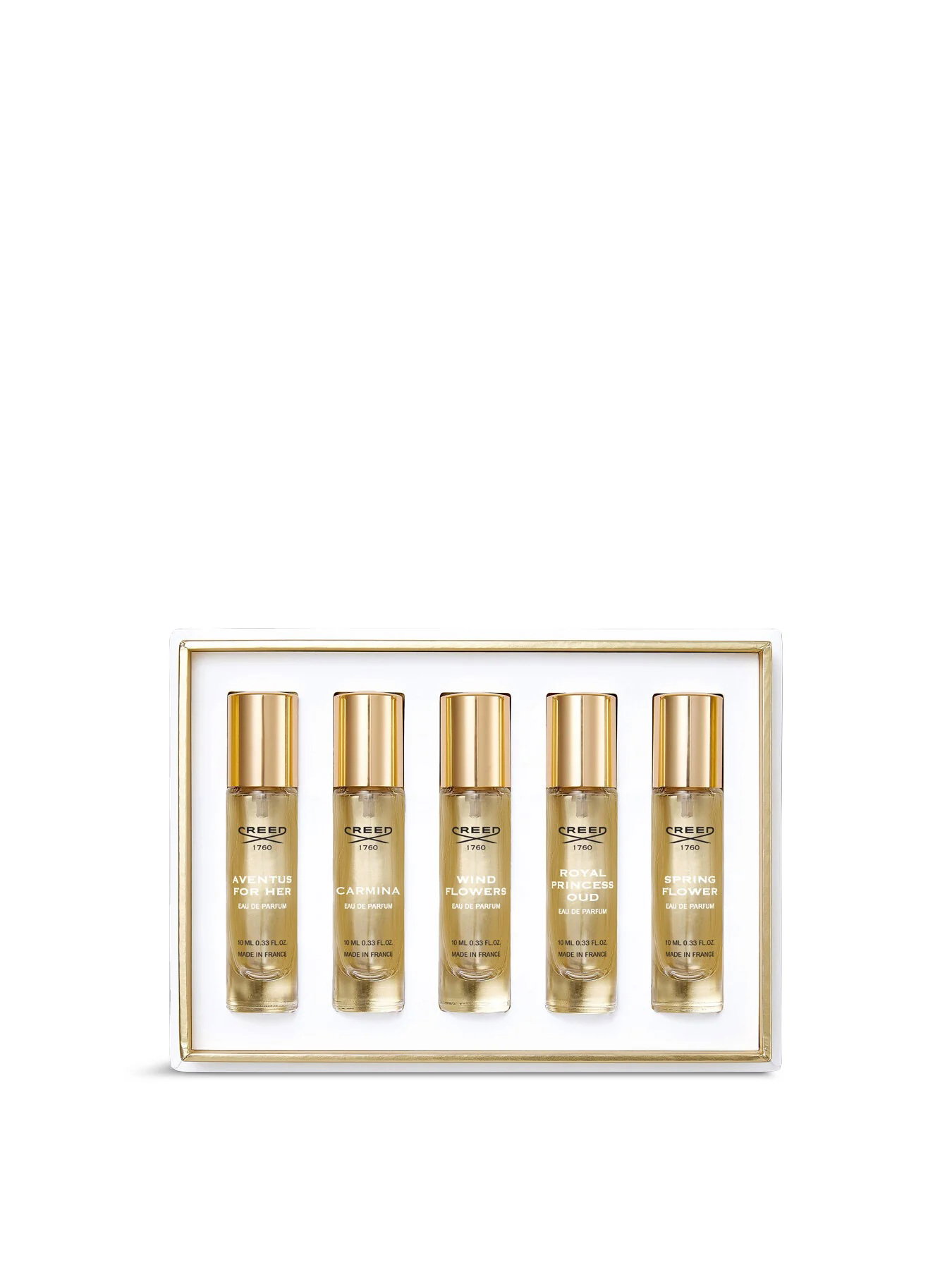 Creed Creed Set Creed: Wind Flowers 10 ml + Royal Princess Oud 10 ml + Carmina 10 ml + Aventus 10 ml + Spring Flower 10 мл - Парфюмна Вода за Жени 1